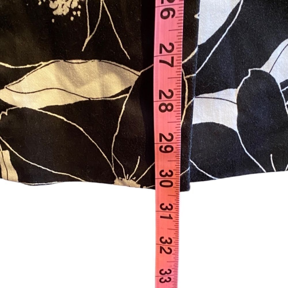 George Stretch Black and White Floral Print Coat Size 6 - Picture 4 of 7